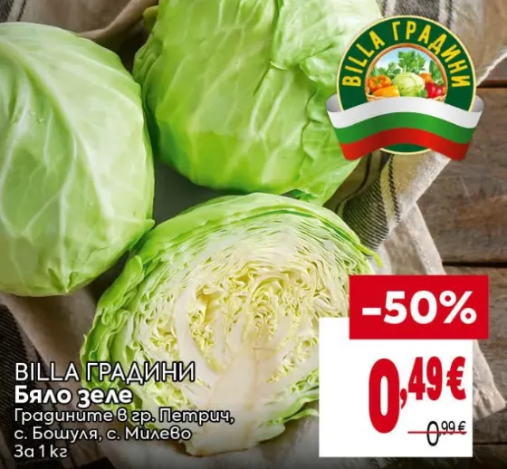 BILLA Градини Бяло зеле
